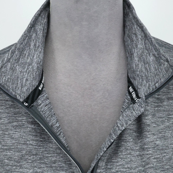Nike Running Dri Fit Top Womens Large Gray Quarter Zip Thumbholes Exercise Gym - Picture 14 of 16